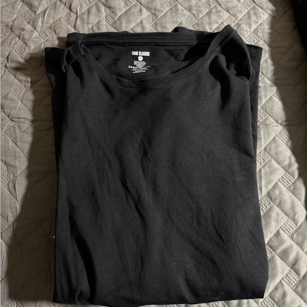 True Classic Men's Pima Black Short Sleeve Tee